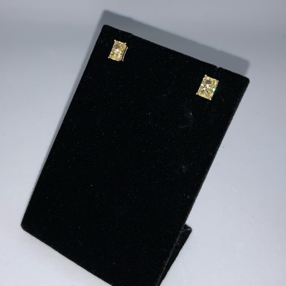 1ct Radiant Canary Studs - Picture 10 of 13